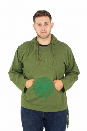 Hanorace - Hanorac cu print - 3rd Eye si Mandala - Bej