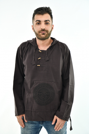 Hanorac cu print - 3rd Eye si Mandala - Bej [1]