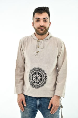 Hanorac cu print - Aztec Mandala - Verde [0]