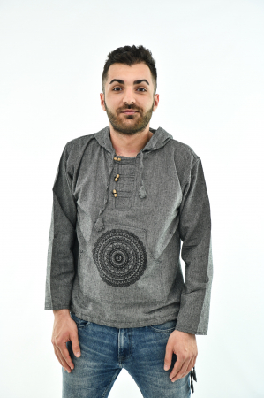 Hanorace - Hanorac cu print - Mandala si Ohm - Bej