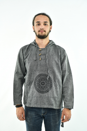Hanorac cu print - Mandala si Ohm - Bej [1]