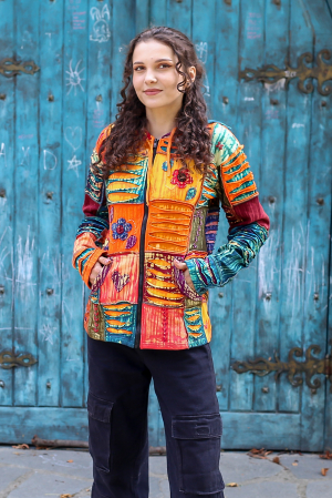 Hanorac din bumbac cu petice colorate [0]