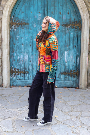 Hanorac din bumbac cu petice colorate [4]