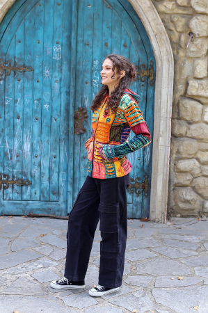 Hanorac din bumbac cu petice colorate [2]