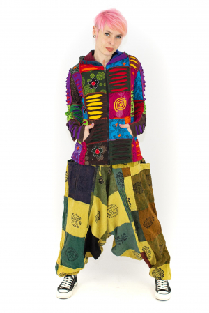 Hanorac din bumbac multicolor - petice Unicat - mărime L [9]