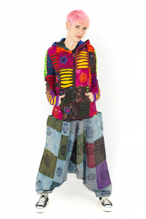 Hanorac din bumbac multicolor - petice Unicat - mărime L [6]