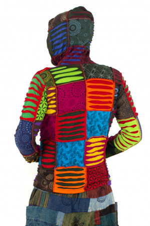 Hanorac din bumbac multicolor - petice Unicat - marime XL [9]
