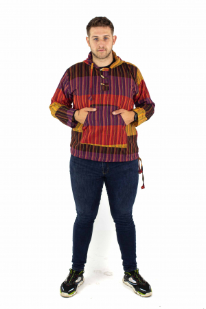 Hanorac lejer cu nasturi din lemn - Multicolor Închis [6]