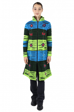 Hanorac lung cu print căptușit cu polar - Multicolor [4]