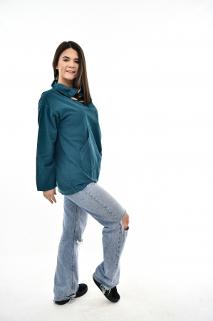 Hanorac soft cotton cu marsupiu - Lime [12]