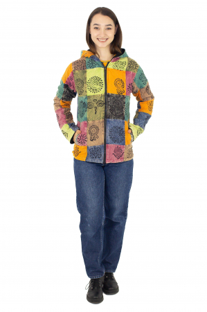 Hanorac unisex din bumbac și polar petice colorate - Multicolor [5]