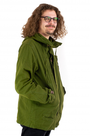 Jacheta barbateasca din bumbac - Army Green [2]