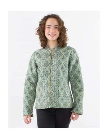 Jachetă damă matlasată cu două fețe - Khaki [3]