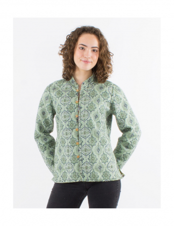 Jachetă damă matlasată cu două fețe - Khaki [4]