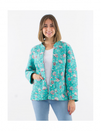 Jachetă damă matlasată cu două fețe - Khaki [2]