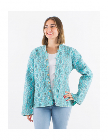 Jachetă damă matlasată cu două fețe - Khaki [3]