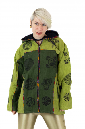 Jacheta de barbati cu polar si cu modele hinduse - Gri [0]