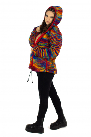 Jachetă de lână - Cu dungi multicolore [6]