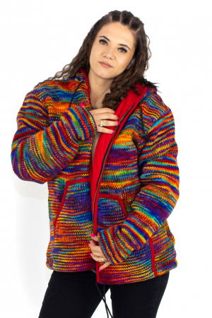 Jachetă de lână - Cu dungi multicolore [2]