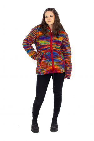 Jachetă de lână - Cu dungi multicolore [7]