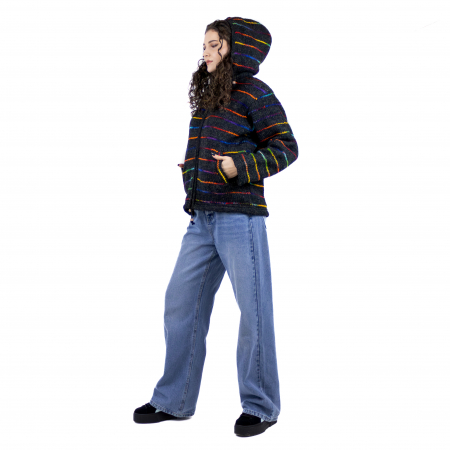 Jachetă din lână căptușită cu polar - Dungi multicolore [1]