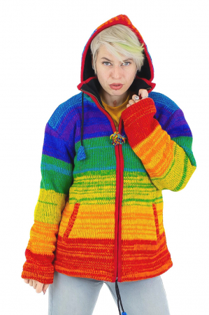 Jacheta din lana cu buzunare si captuseala polar- RAINBOW [4]