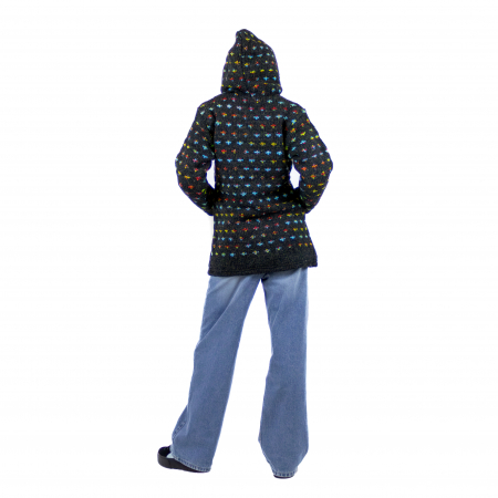 Jachetă lungă, cambrată, din lână, căptușită cu polar - Multicolor [2]