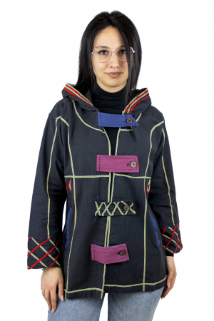 Jachete - Jacheta cu print abstract - Negru