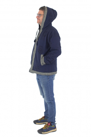 Jacheta unisex din bumbac si polar si polar cu print Mustar [5]