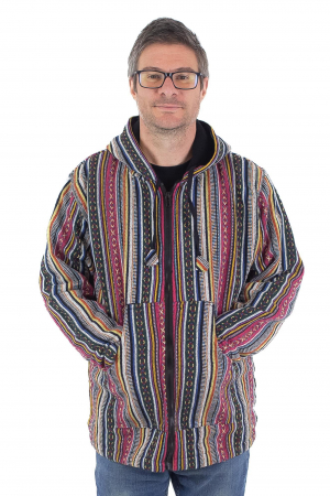 Îmbrăcăminte - Jacheta unisex gheri din bumbac si polar - Multicolor