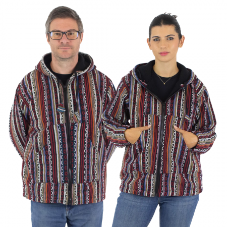 ÎMBRĂCĂMINTE - Jacheta unisex gheri din bumbac si polar - Multicolor2