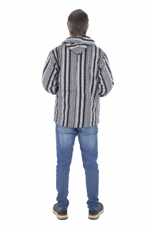 Jacheta unisex gheri din bumbac si polar - Negru [8]