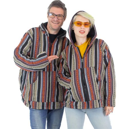 Jachete - Jacheta unisex gheri din bumbac si polar - Rosu
