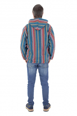 Jacheta unisex gheri din bumbac si polar - Turquoise [9]
