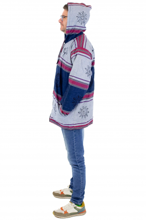 Jacheta unisex shyama din bumbac si polar - Albastru [2]