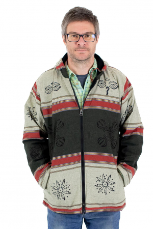 ÎMBRĂCĂMINTE - Jacheta unisex shyama din bumbac si polar - Crem