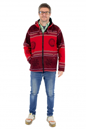 Jacheta unisex shyama din bumbac si polar - Rosu [1]