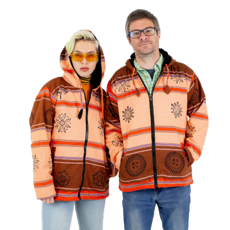 Jachete - Jacheta unisex shyama din bumbac si polar - Somon