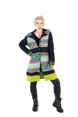 Jacheta vintage cu print floral - Multicolor [1]