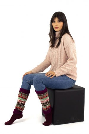 Jambiere din lana - Mov [2]