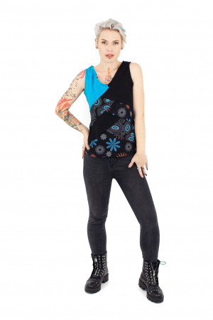 Maiou cu print abstract - Negru si Albastru [1]