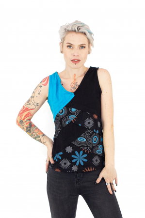 Maiou cu print abstract - Negru si Albastru [0]