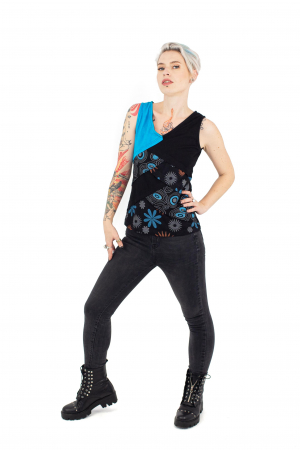 Maiou cu print abstract - Negru si Albastru [4]