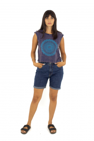 Maiou cu print mandala - Albastru [1]