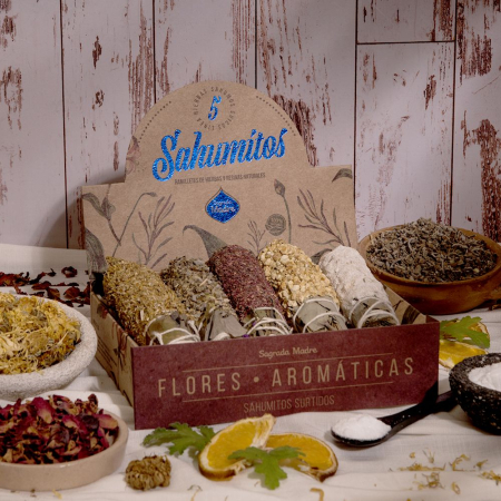 BEȚIȘOARE, CONURI ȘI FUMIGAȚIE - Manunchi Fumigatie Sahumitos Sagrada Madre - set 5 bucati - Sandalwood