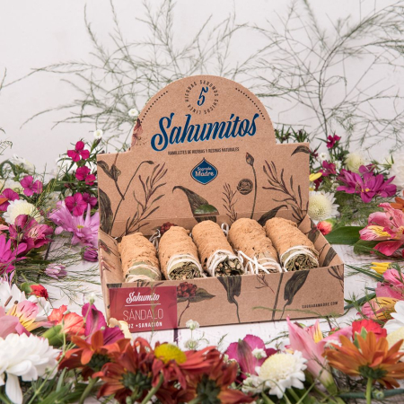 BEȚIȘOARE, CONURI ȘI FUMIGAȚIE - Manunchi Fumigatie Sahumitos Sagrada Madre - set 5 bucati - Sandalwood