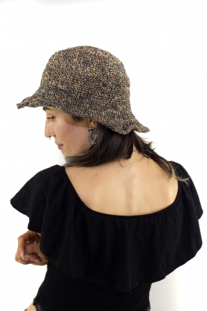 Palarie bicolora din canepa - Negru si Galben [1]