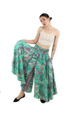 Pantaloni boho cu croi larg din material fluid - Model 3 [4]