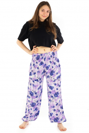 Pantaloni cu banda elastica - Lilac Utopia [1]