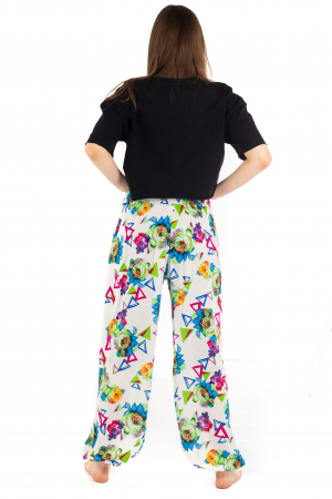 Pantaloni cu banda elastica si motive geometrice [3]